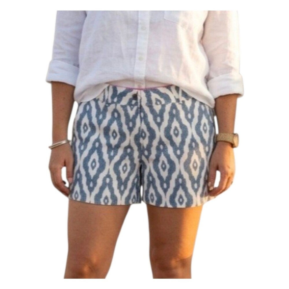 Isaac Mizrahi Tailored Short in Blue Ikat Print Women's size 14